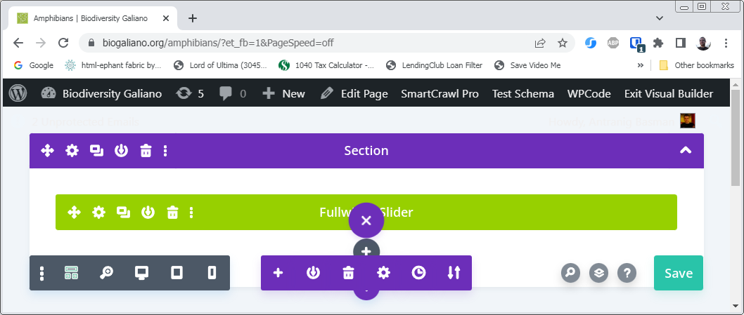 WordPress Divi edit button